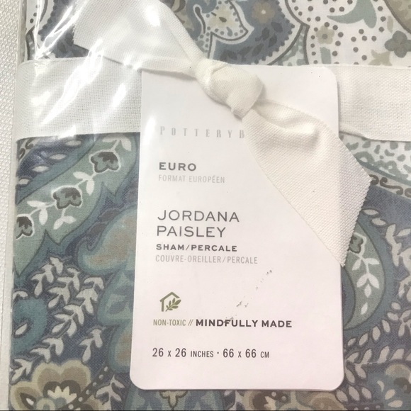 Pottery Barn Bedding Pottery Barn Blue Jordana Paisley Percale Sham